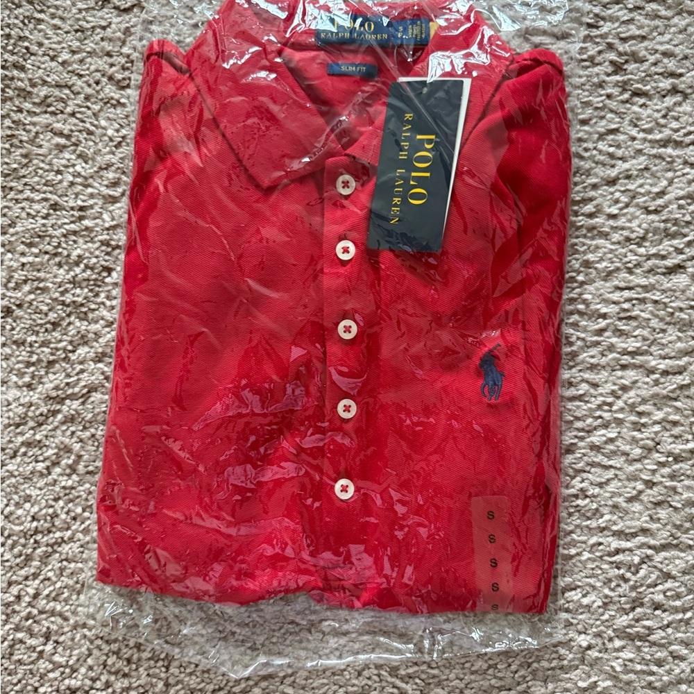 Ralph Lauren Scarlet Polo with Embroidered Logo - Picture 3 of 3